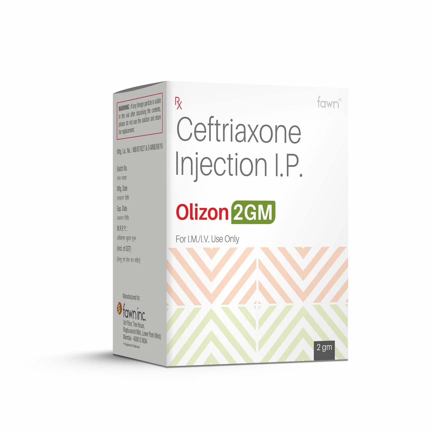 Ceftriaxone Injection IP - OLIZON 2000