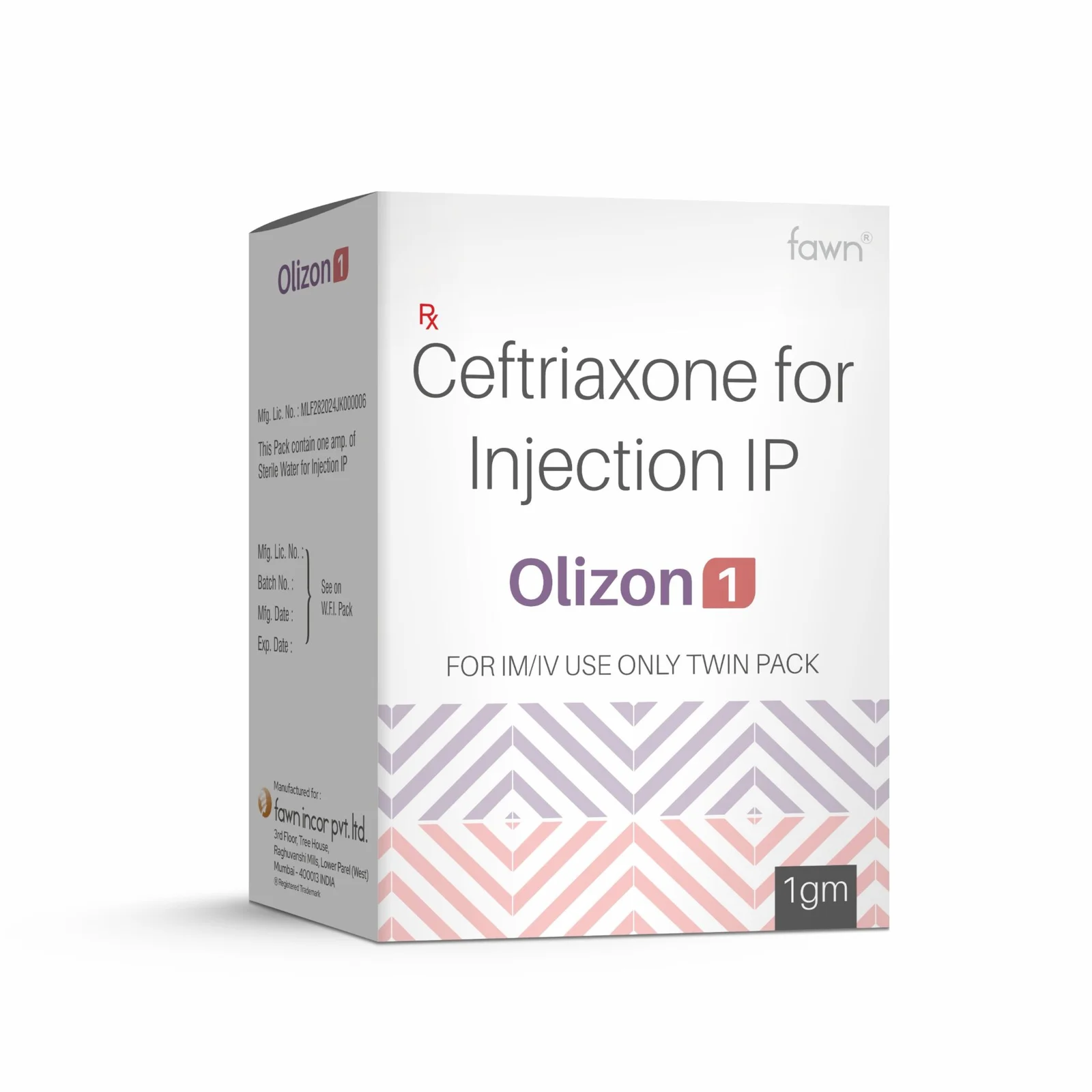 Ceftriaxone Injection IP 1000 Mg - OLIZON 1