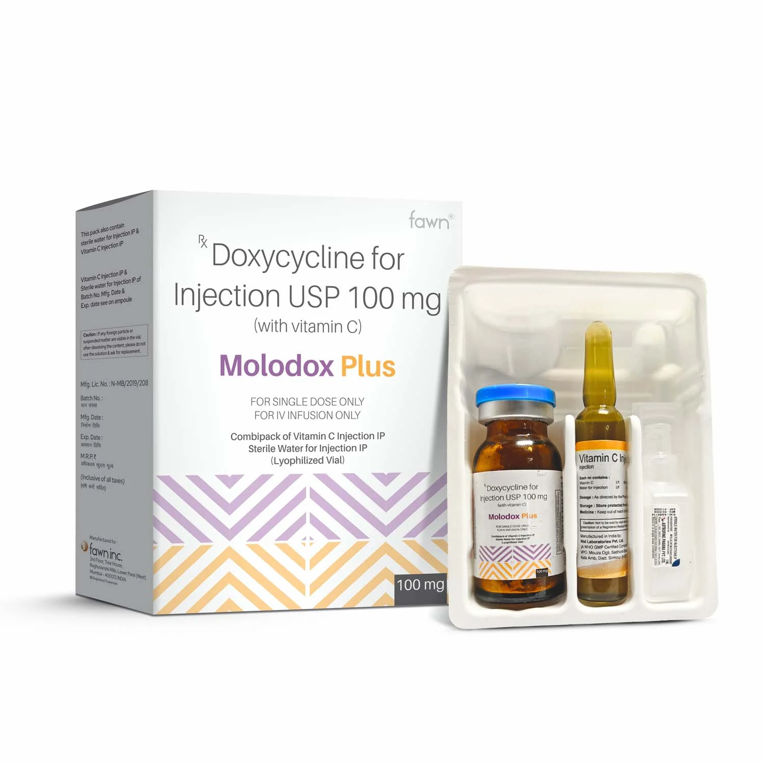 Doxycycline for Injection USP 100 Mg - MOLODOX PLUS