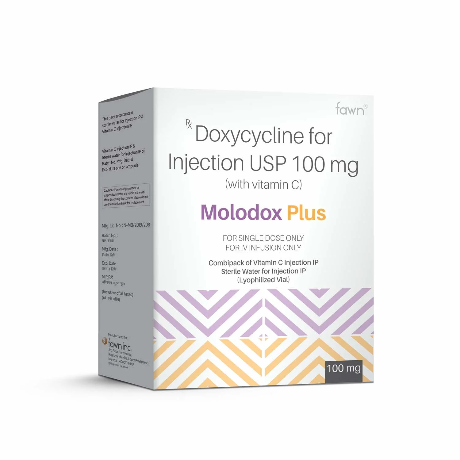 Doxycycline for Injection USP 100 Mg - MOLODOX PLUS