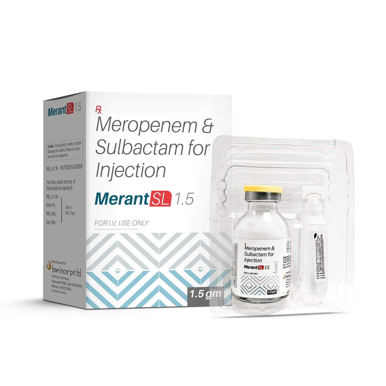 Meropenem & Sulbactam for Injection - MERANT SL 1500