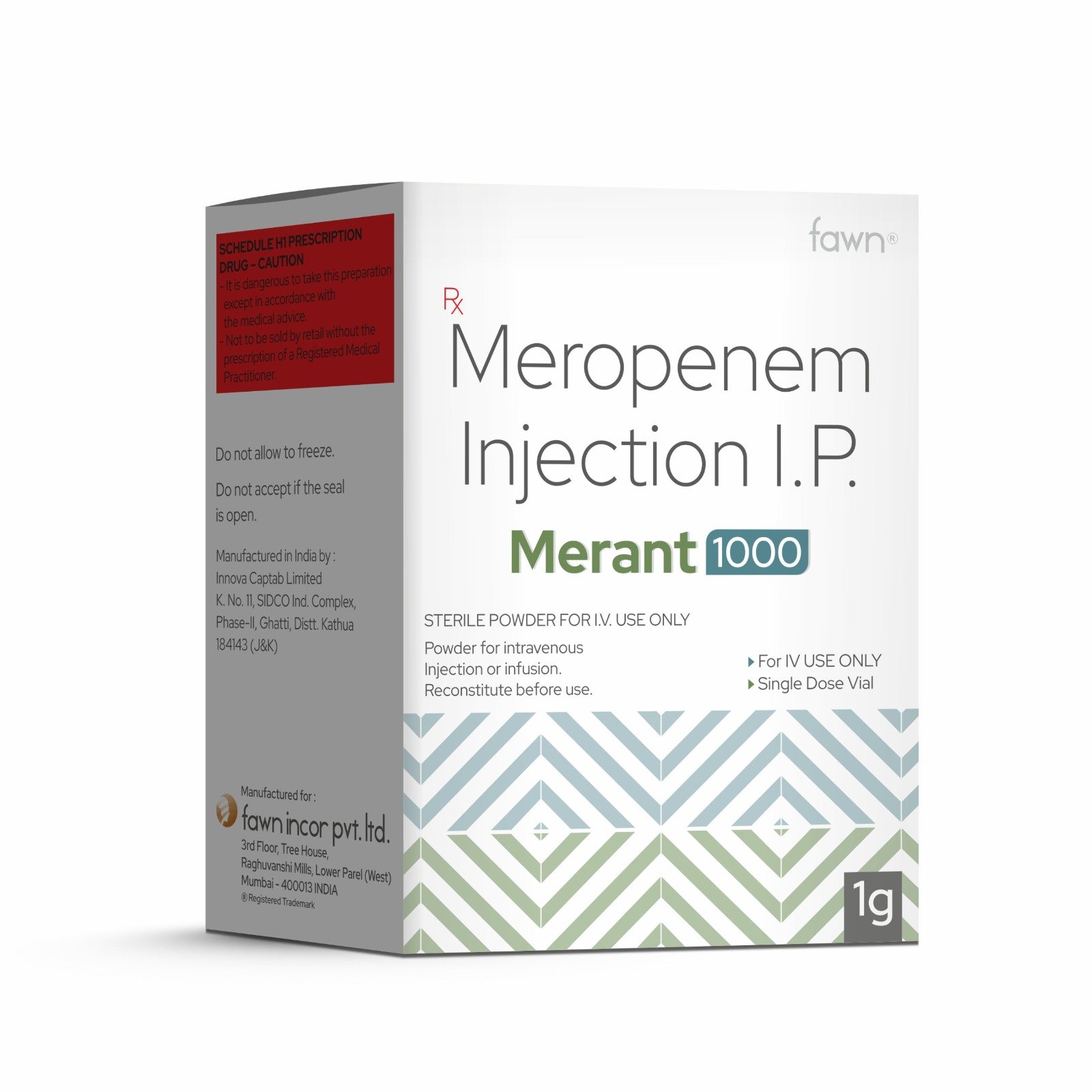 Meropenem Injection IP - MERANT 1000