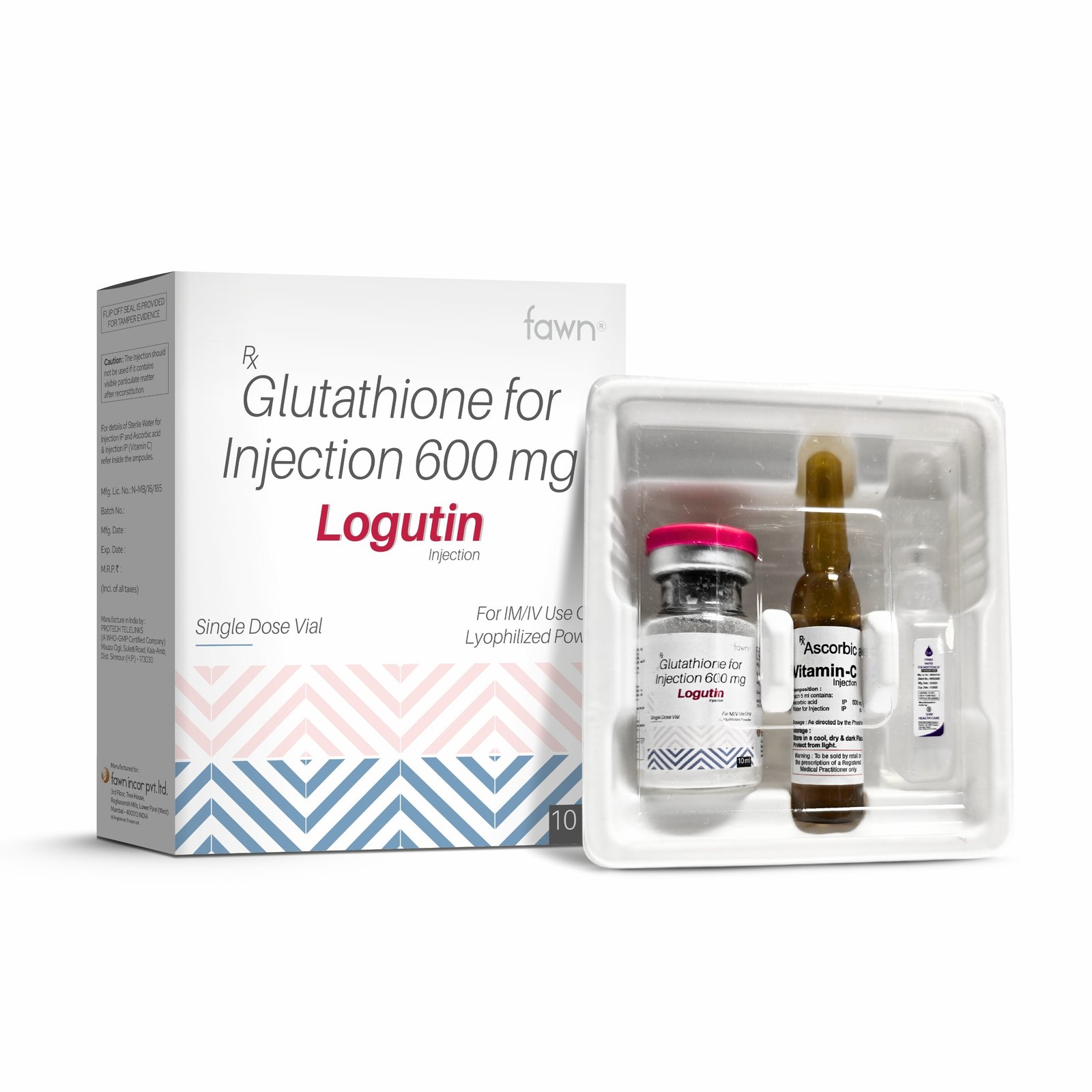 Glutathione Injection 600 Mg - LOGUTIN image 2