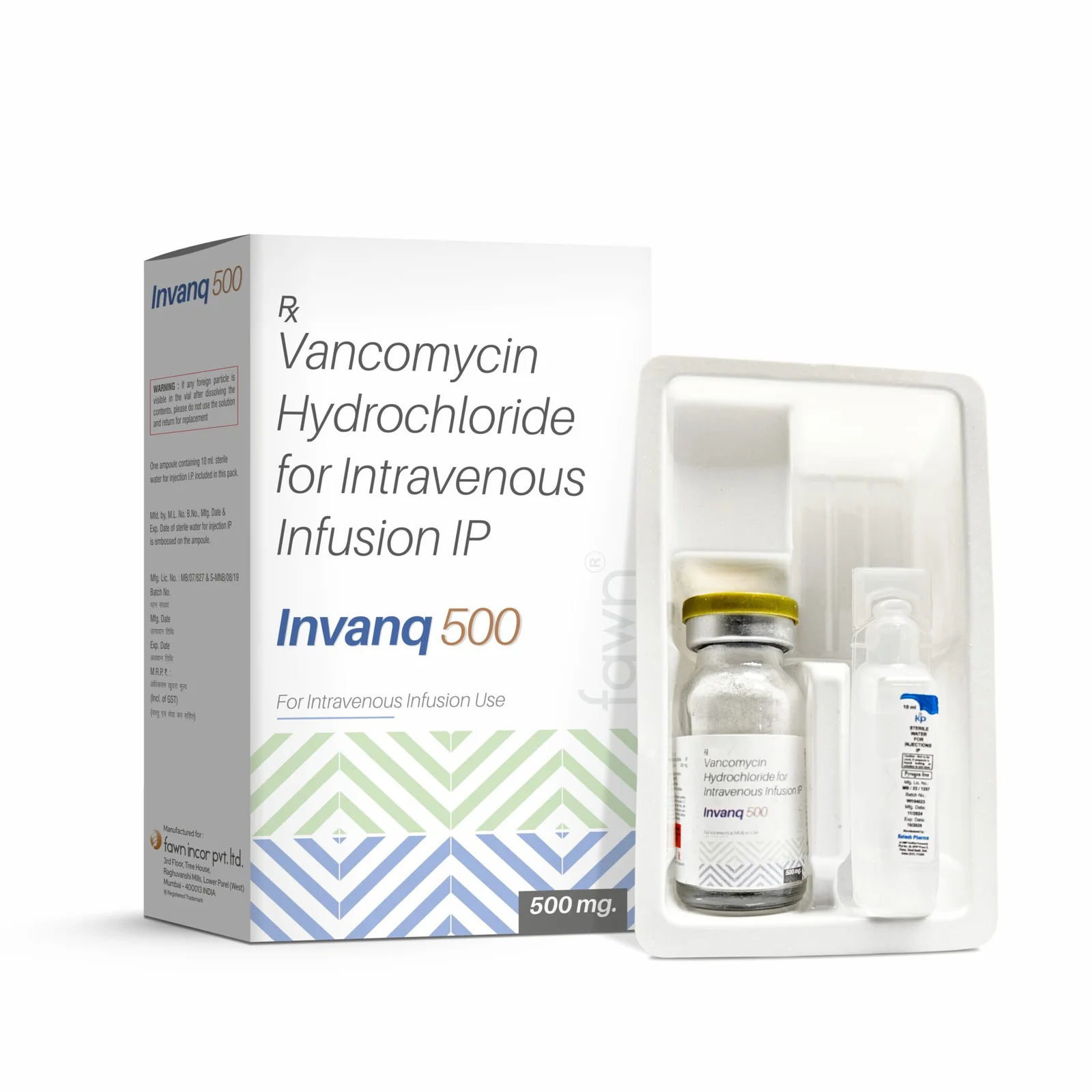 Vancomycin Hydrochloride for Intravenous Infusion IP 500 Mg - INVANQ 500