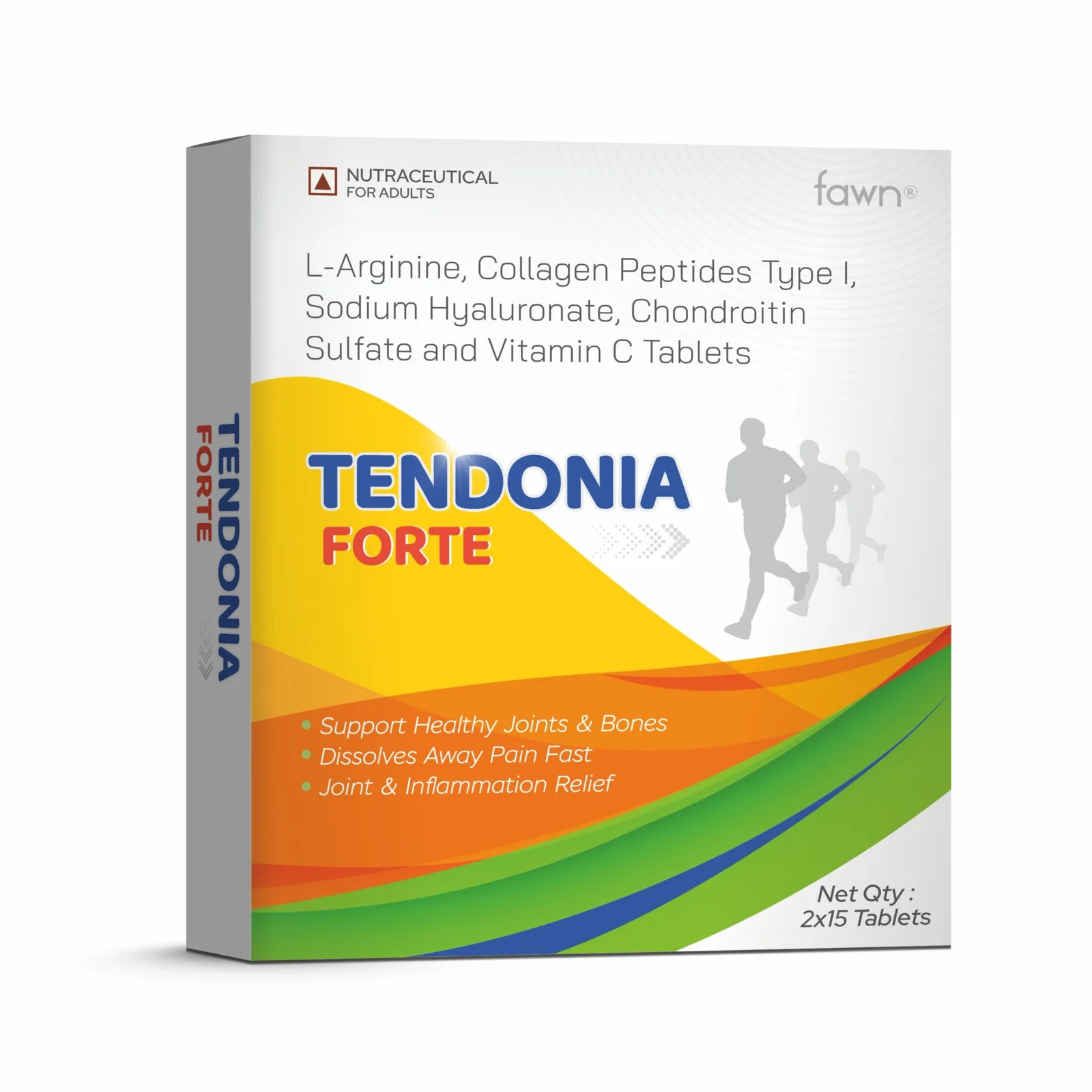 L-Arginine 500mg, Chondroitin Sulfate Sodium 200mg, Collagen Peptides 40mg & Vitamin C Tablets - TENDONIA FORTE Tablets