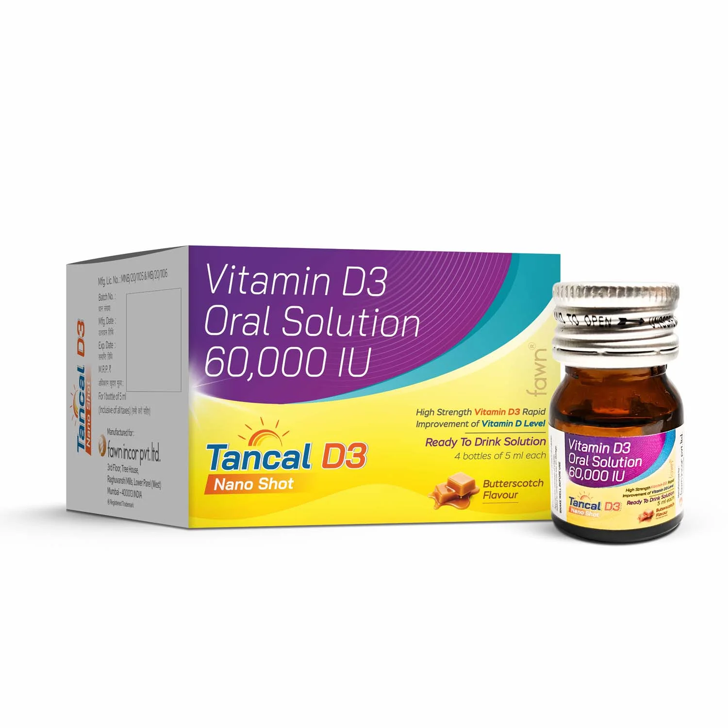 Vitamin D3 Oral Solution 60000 IU - TANCAL D3 SHOTS