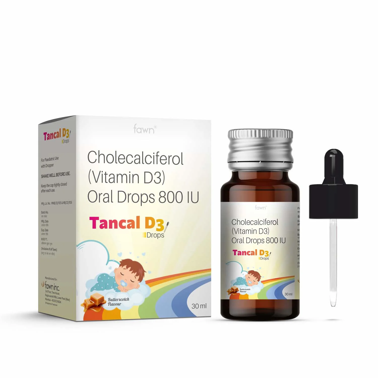 Cholecalciferol Vitamin D3 Oral Drops 800 IU - TANCAL D3 DROPS (KIDS)