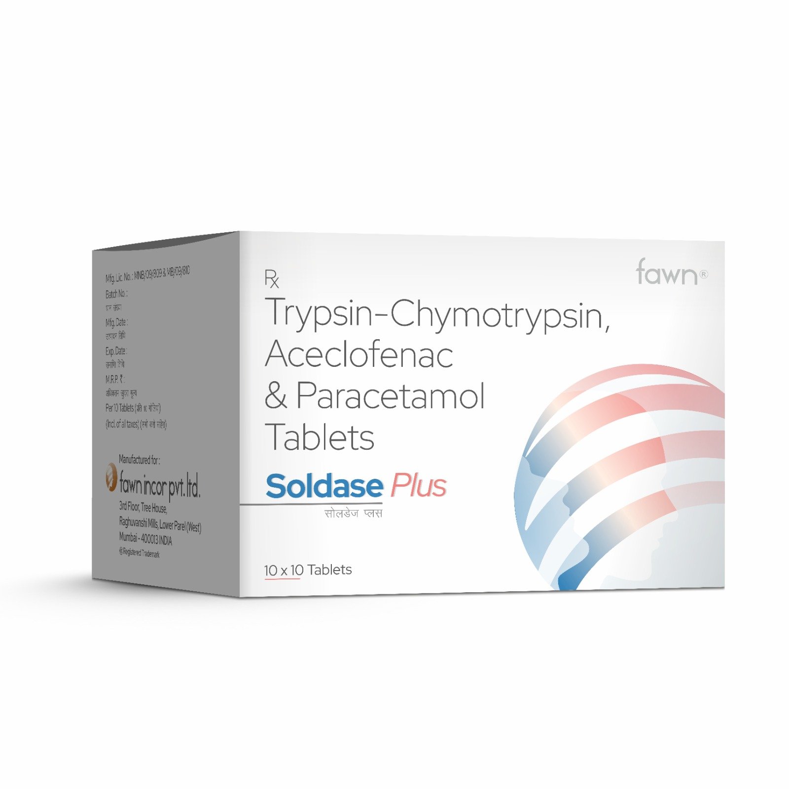 Trypsin Chymotrypsin, Aceclofenac & Paracetamol Tablets - SOLDASE PLUS