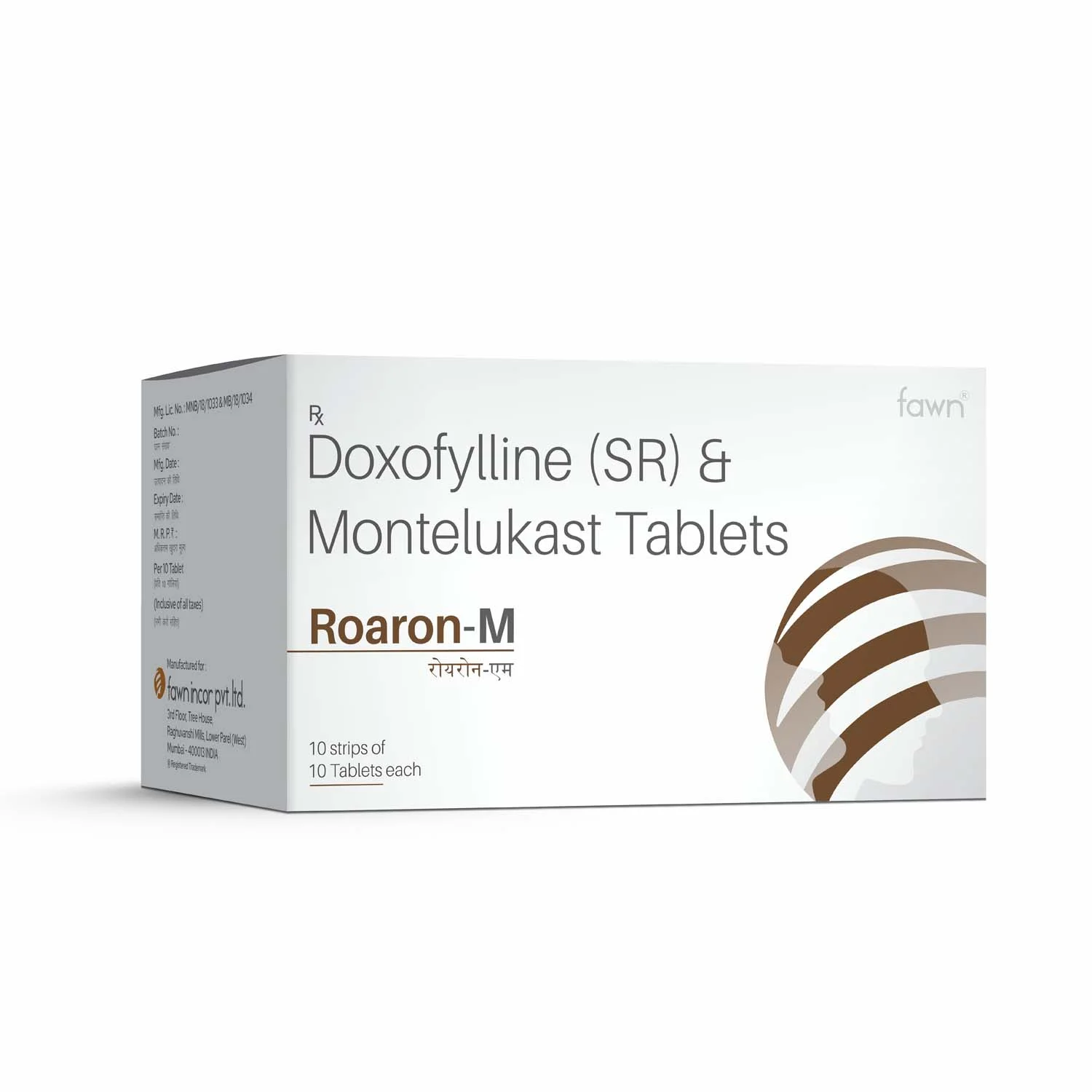 Doxofylline (Sustained Release) & Montelukast Tablets - ROARON M
