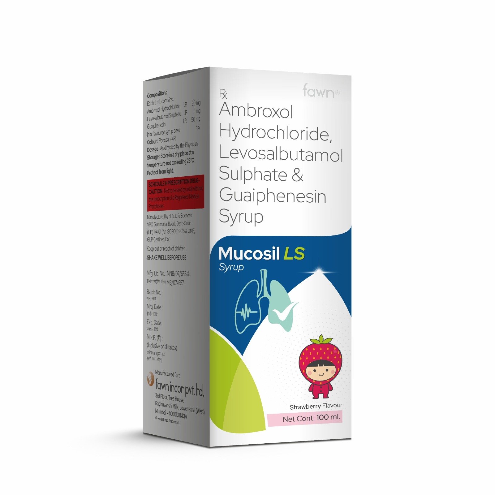 Ambroxol Hydrochloride, Levosalbutamol Sulphate & Guaiphenesin Syrup - MUCOSIL LS Syrup