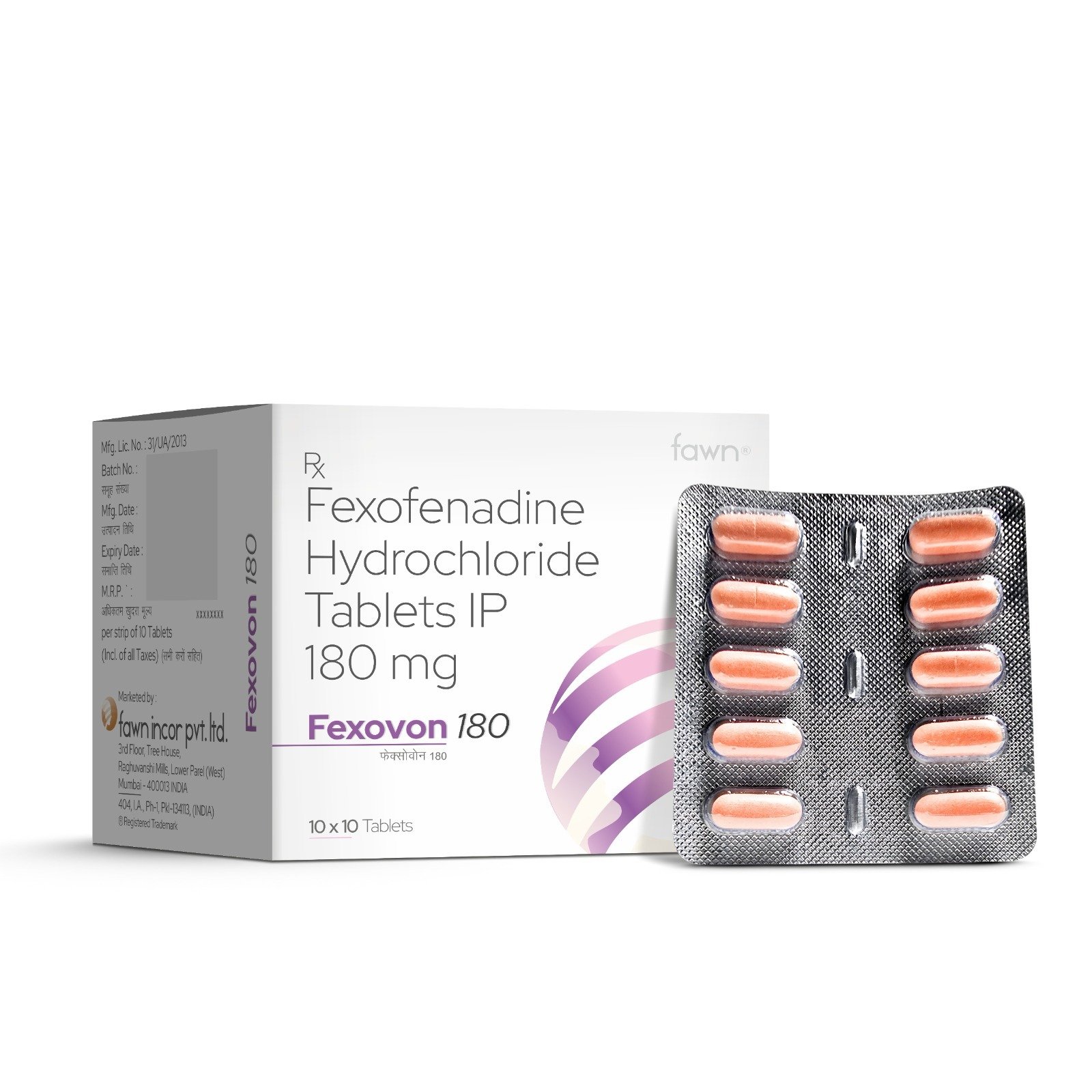 Fexofenadine Hydrochloride Tablets IP 180 Mg - FEXOVON 180 Tablets