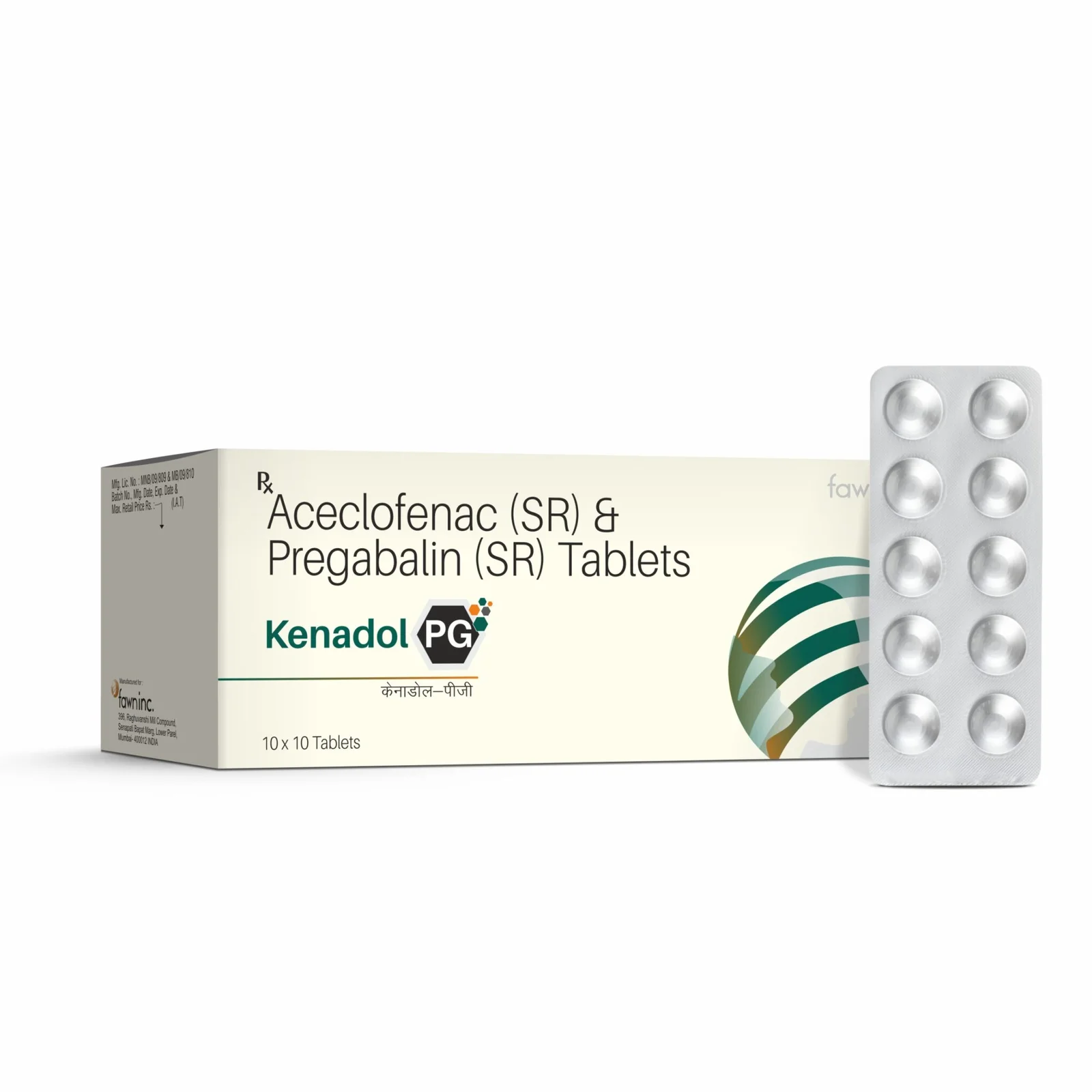 Aceclofenac Sustained Release & Pregabalin Sustained Release Tablets - KENADOL PG