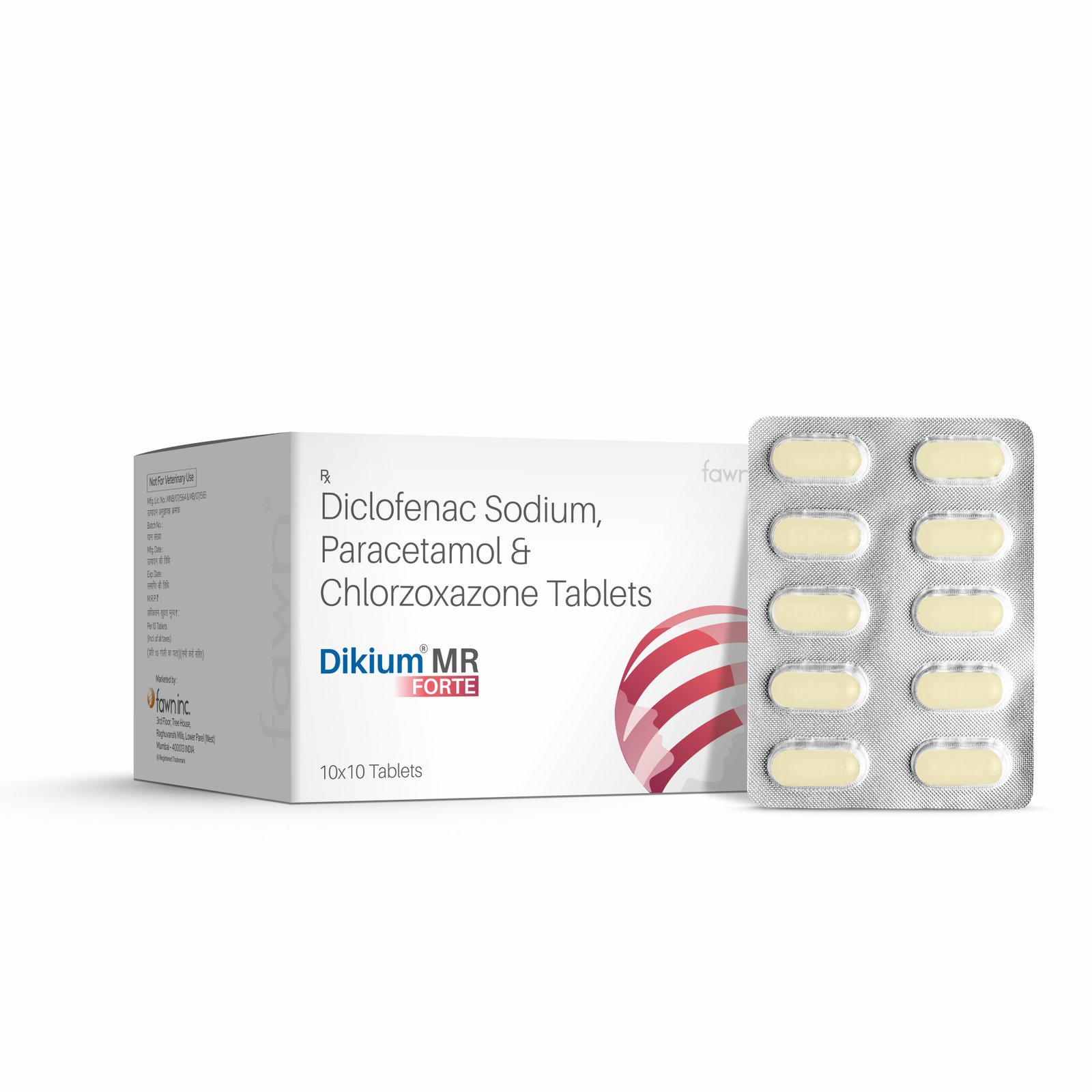 Diclofenac Sodium, Paracetamol & Chlorzoxazone Tablets - DIKIUM MR FORTE