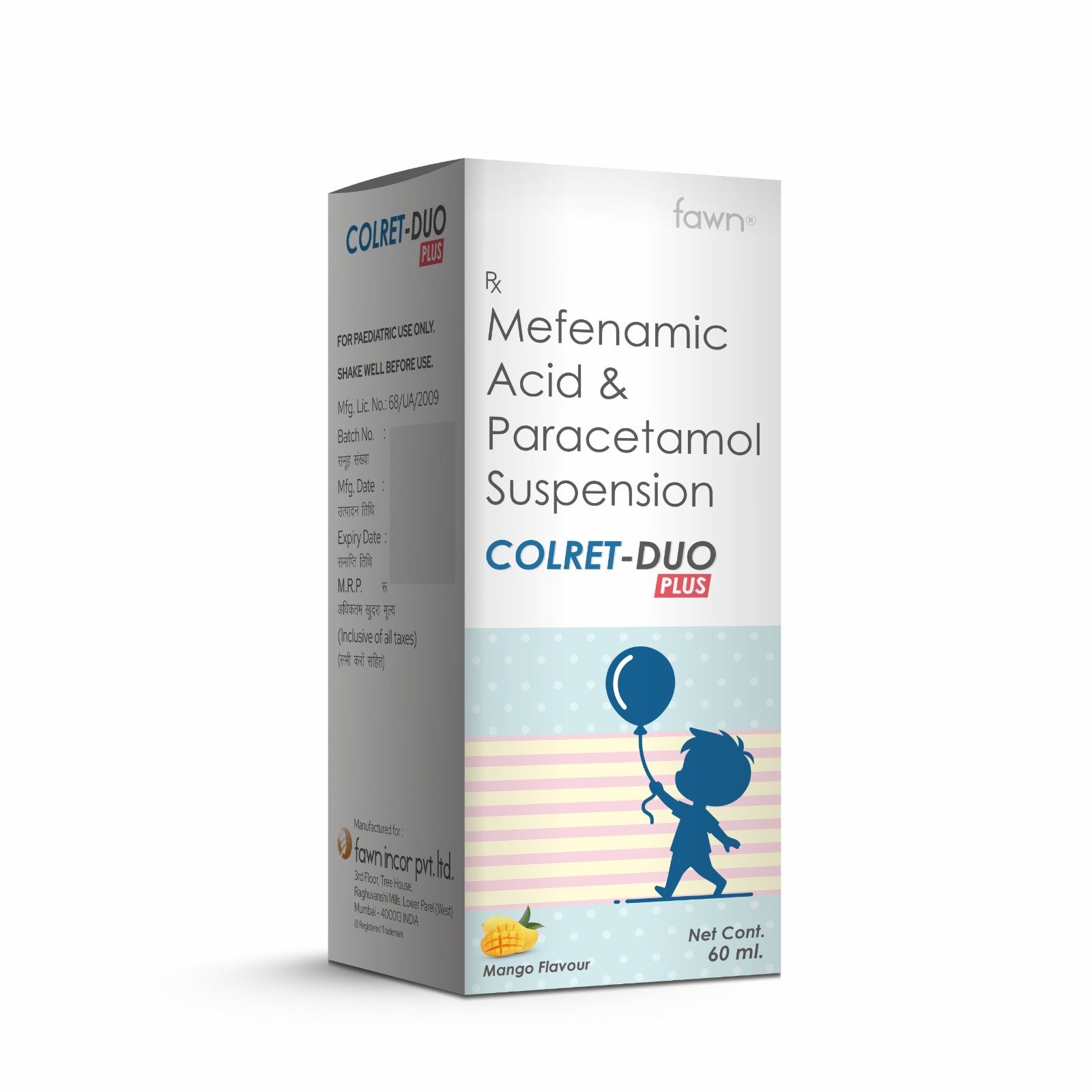 Paracetamol & Mefenamic Acid Suspension - COLRET DUO PLUS Suspension