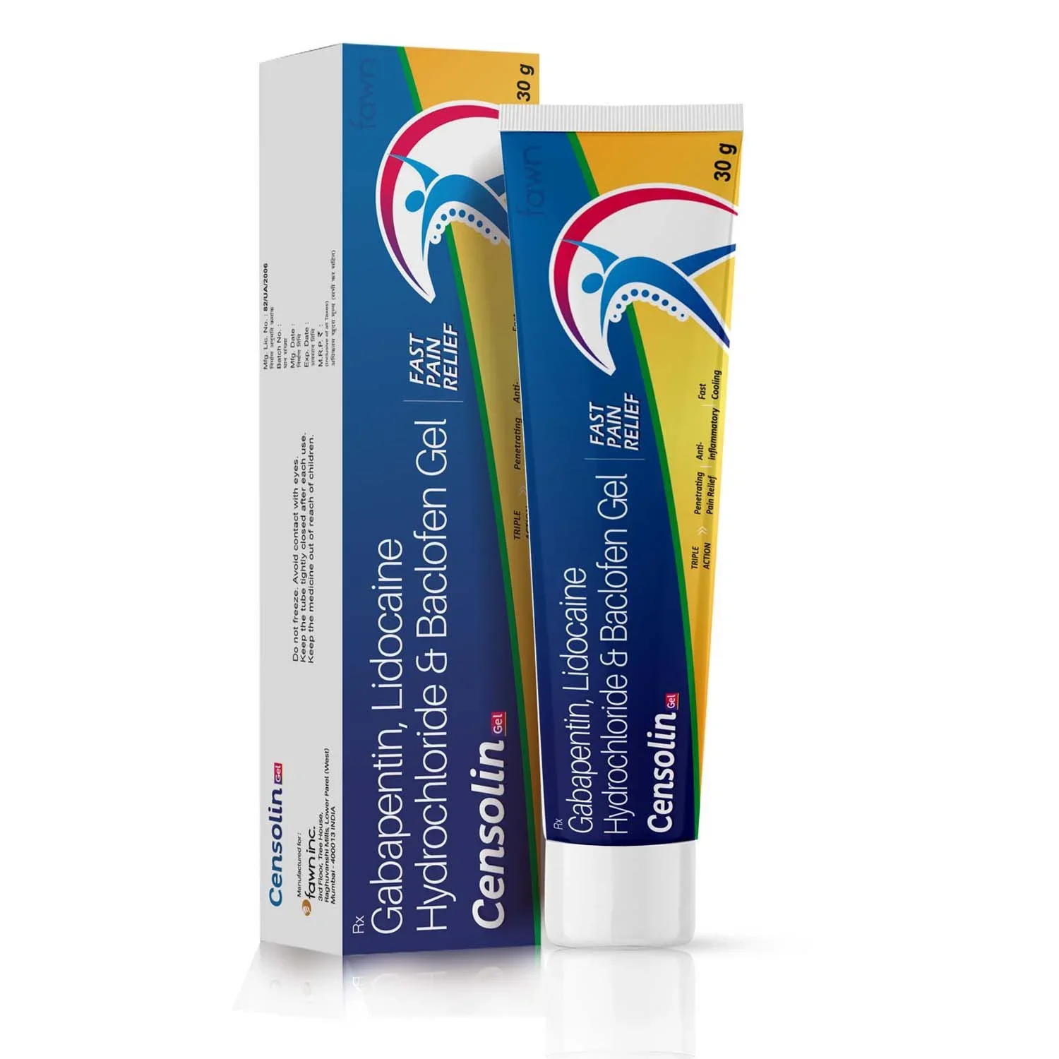 Gabapentin, Lidocaine Hydrochloride & Baclofen Gel - CENSOLIN