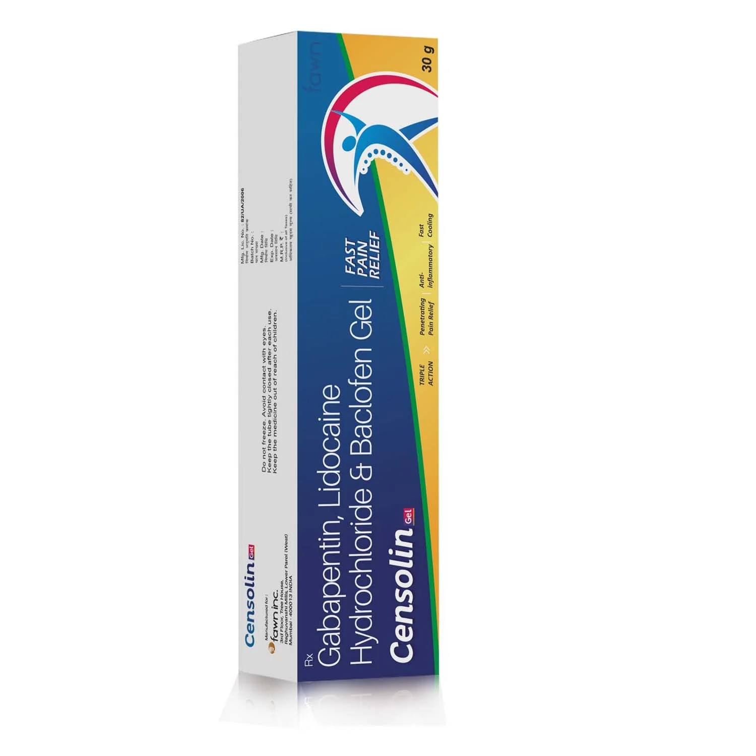 Gabapentin, Lidocaine Hydrochloride & Baclofen Gel - CENSOLIN