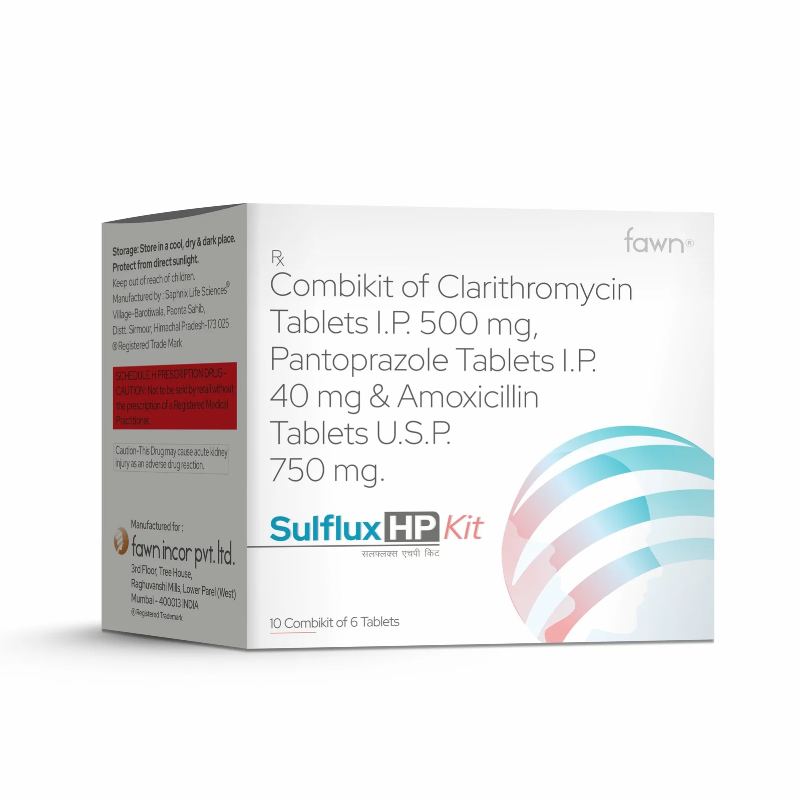 Combipack of Clarithromycin Tablets IP Pantoprazole Tablets IP & Amoxicillin Tablets USP - SULFLUX HP KIT