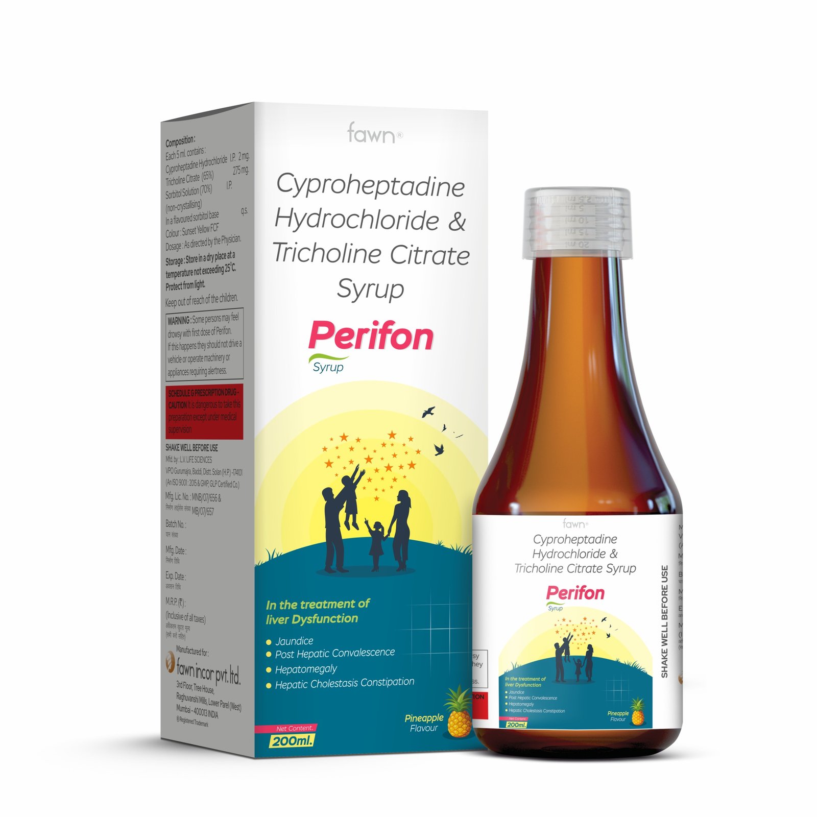 Cyproheptadine HCl & Tricholine Citrate Syrup - PERIFON image 2