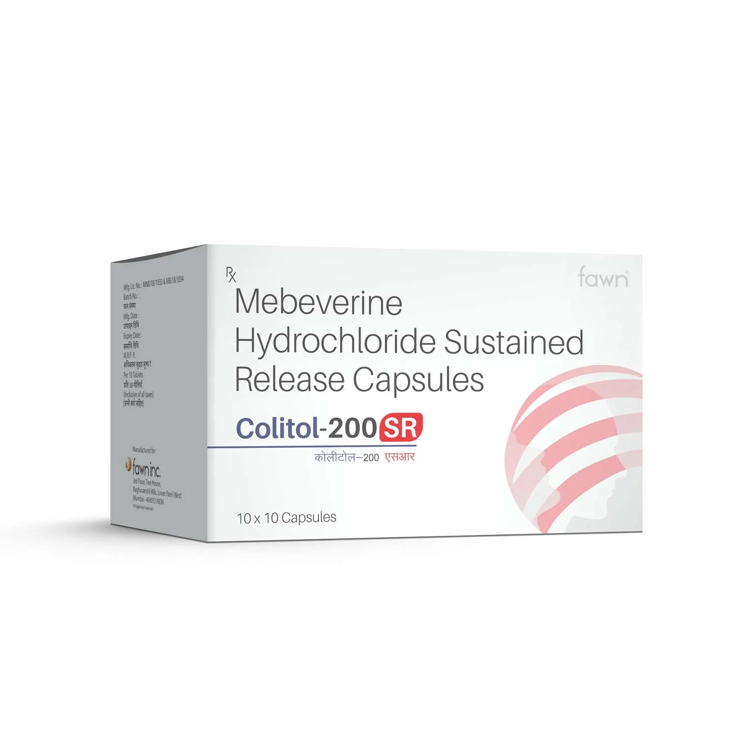 Mebeverine Hydrochloride Sustained Release Capsules 200 Mg - COLITOL 200 SR