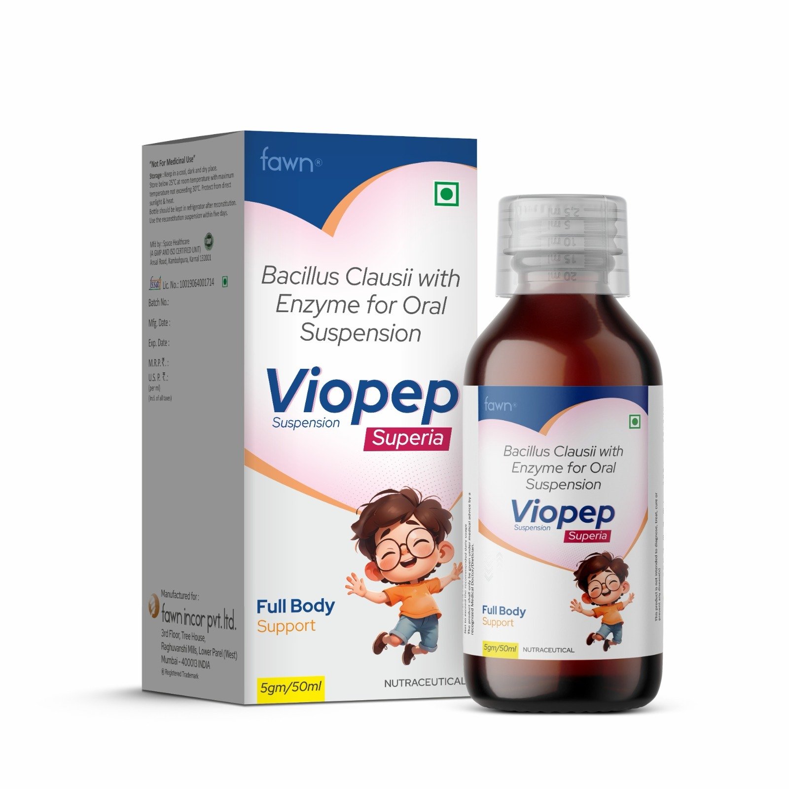 Bacillus Clausii with Enzymes Oral Suspension - VIOPEP SUPERIA