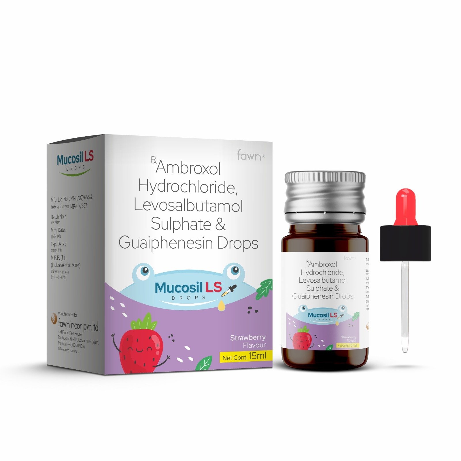 Ambroxol Hydrochloride, Levosalbutamol & Guaiphenesin Drops - MUCOSIL LS Drops image 2