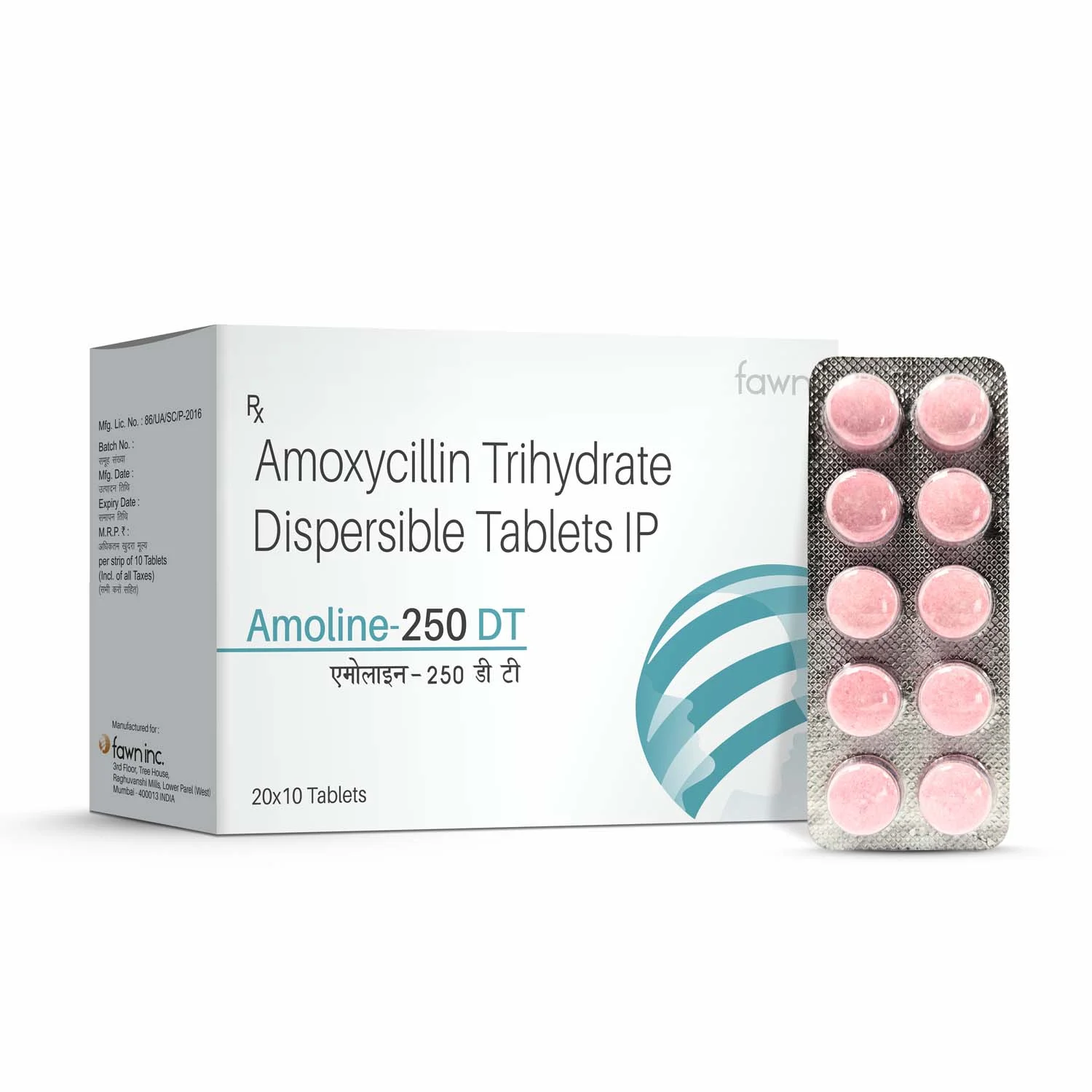Amoxycillin Trihydrate Dispersible Tablet IP 250 mg - AMOLINE 250 DT