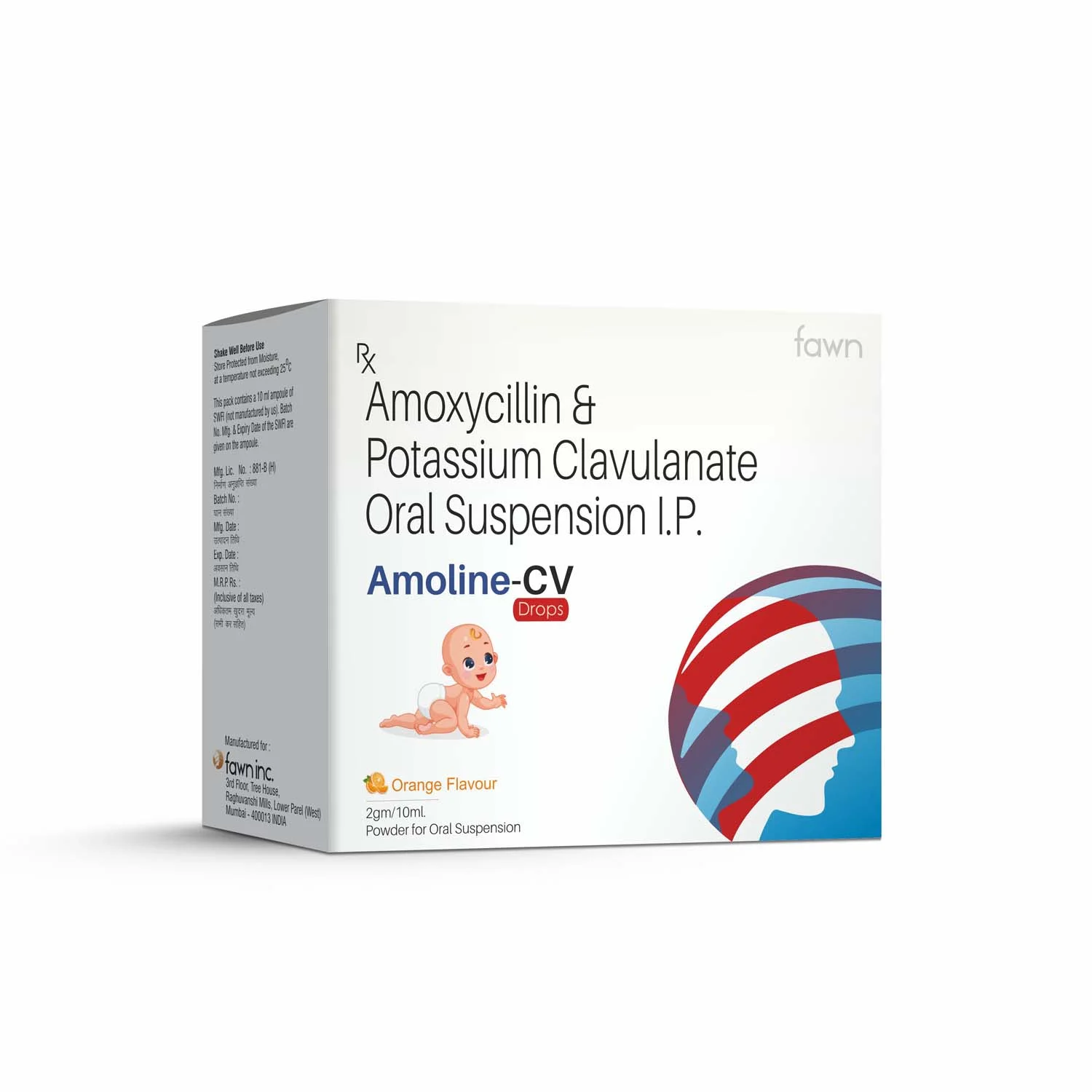 Amoxycillin 80 mg & Potassium Clavulanate 11.4 mg Oral Suspension IP - AMOLINE CV
