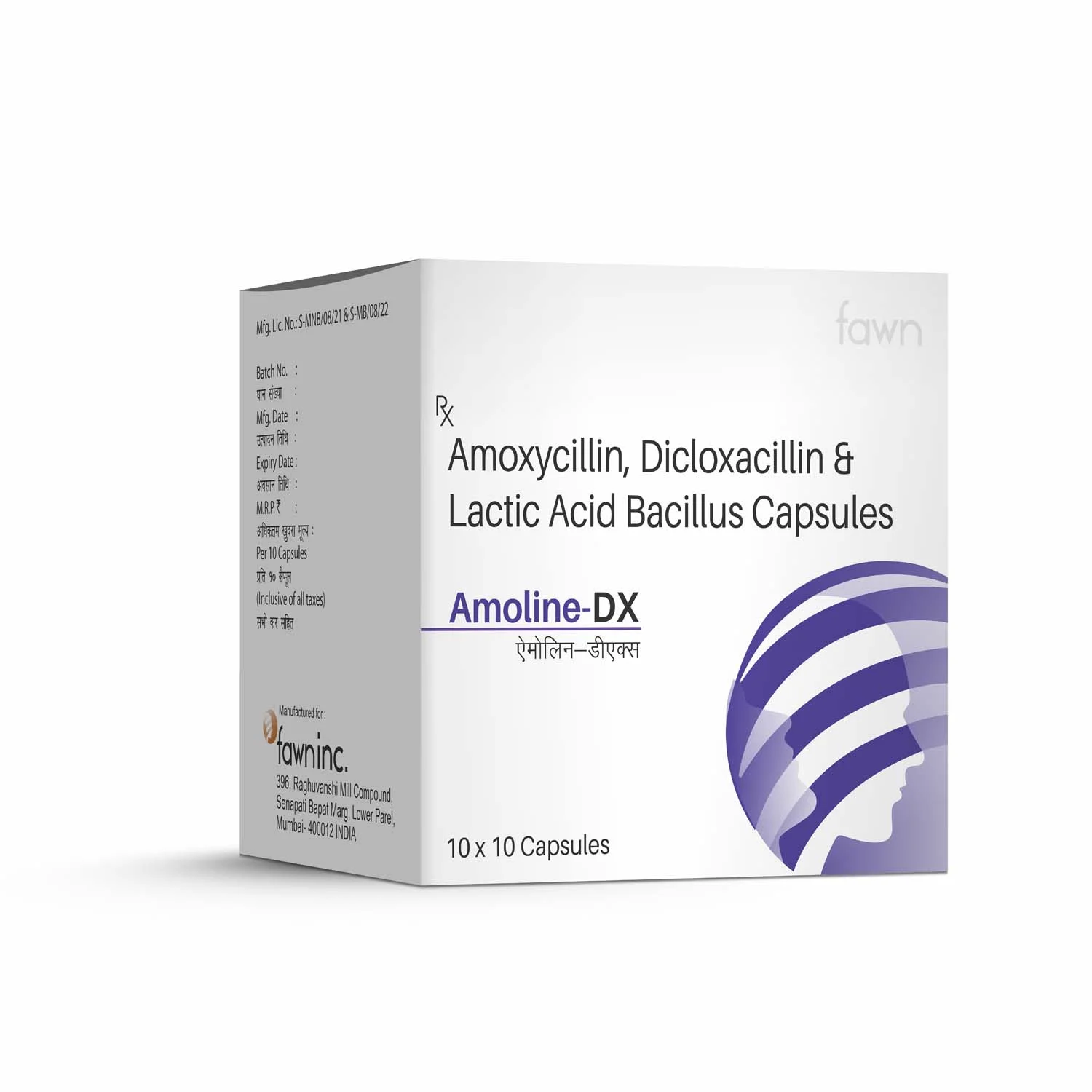 Amoxycillin Dicloxacillin & Lactic Acid Bacillus Capsules - AMOLINE DX