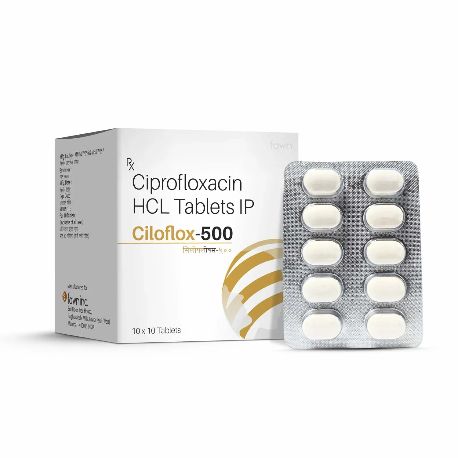 Ciprofloxacin Hydrochloride 500 MG Tablets - CILOFLOX 500