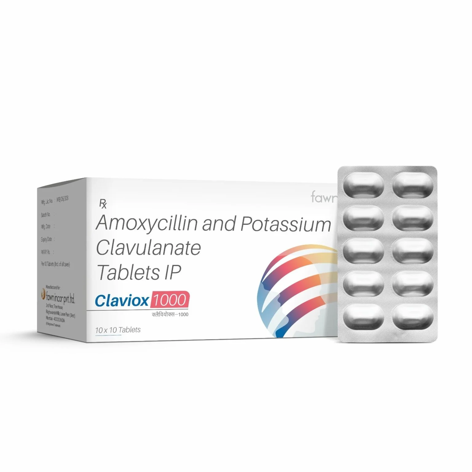 Amoxycillin & Potassium Clavulanate Tablets IP - CLAVIOX 1000