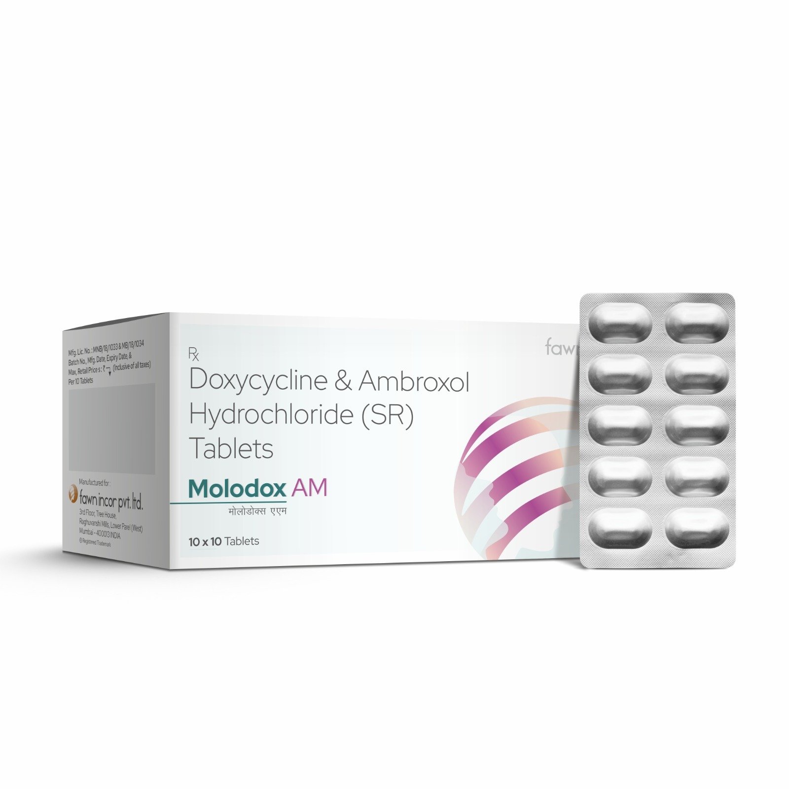 Doxophylline & Ambroxol Hydrochloride (SR) Tablets - MOLODOX AM