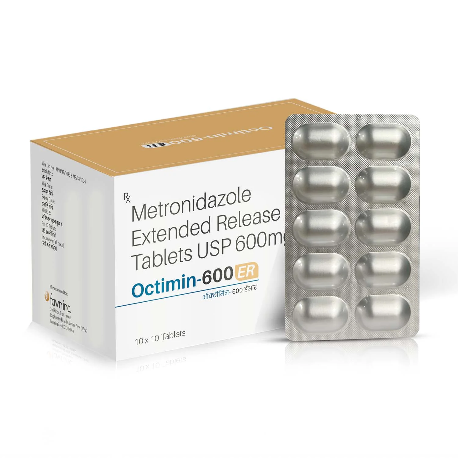 Metronidazole Extended Release Tablets USP 600 Mg - OCTIMIN 600 ER