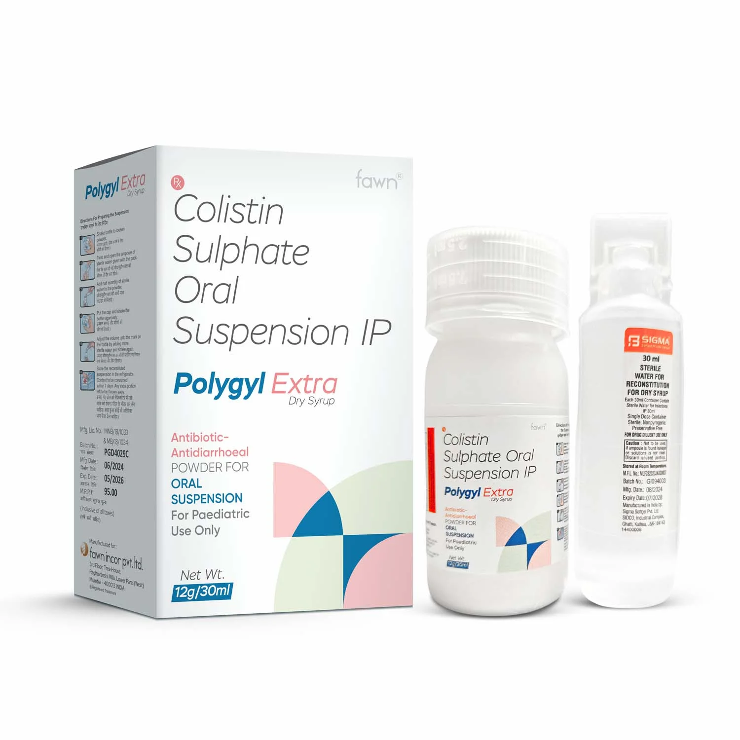 Colistin Sulphate Oral Suspension IP - POLYGYL EXTRA