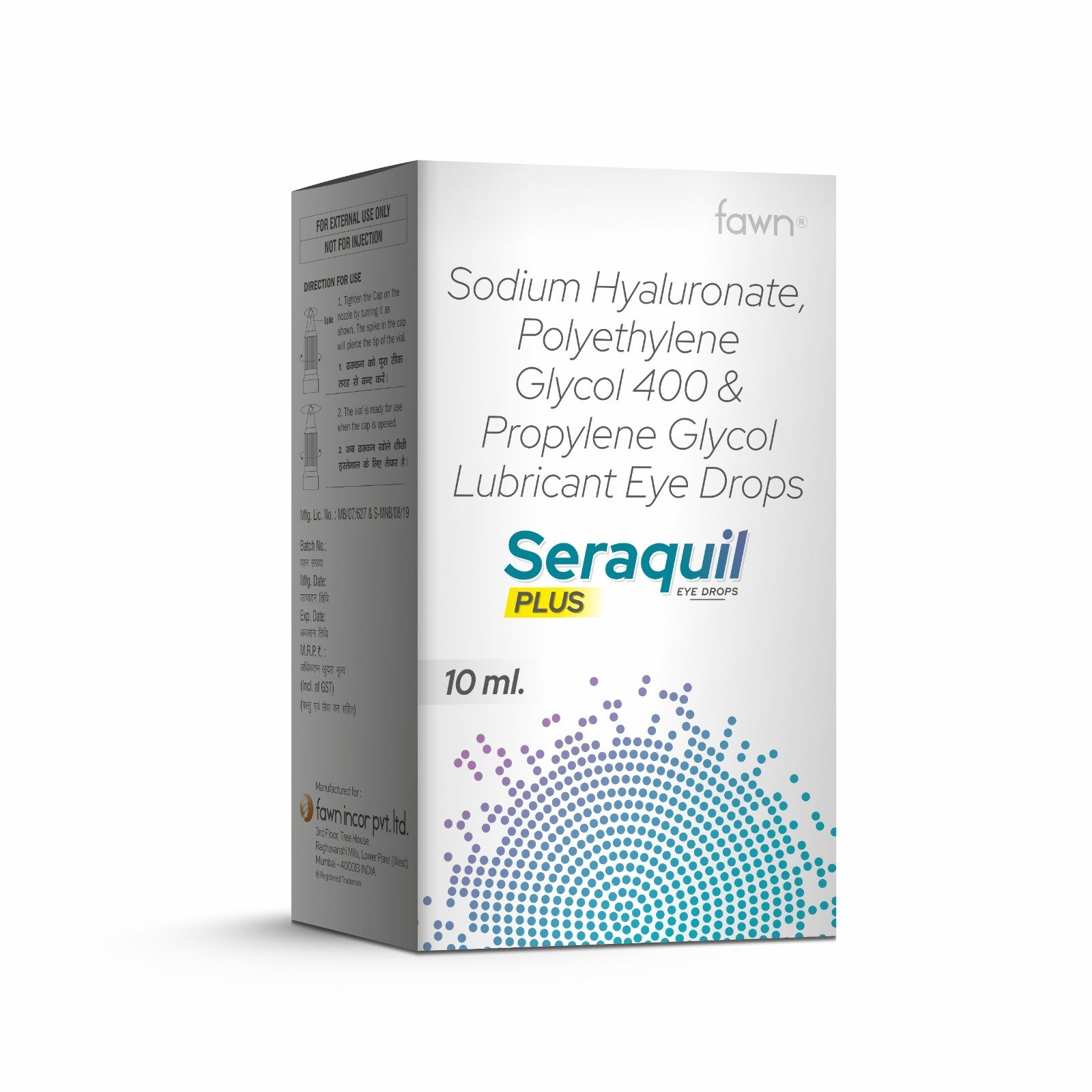 Sodium Hyaluronate, Polyethylene Glycol 400 & Propylene Glycol Lubricant Eye Drops – SERAQUIL PLUS Eye Drop